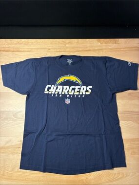 Vintage Reebok San Diego Chargers Navy NFL T-Shirt with Yellow Logo NFL